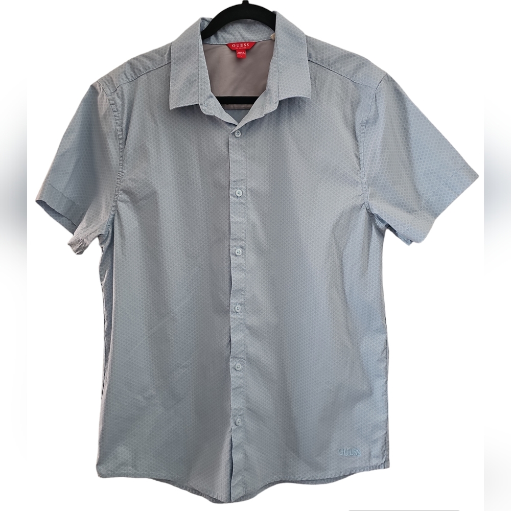 🎉HP🎉GUESS Men's Short-sleeve Button up Shirt Sz L